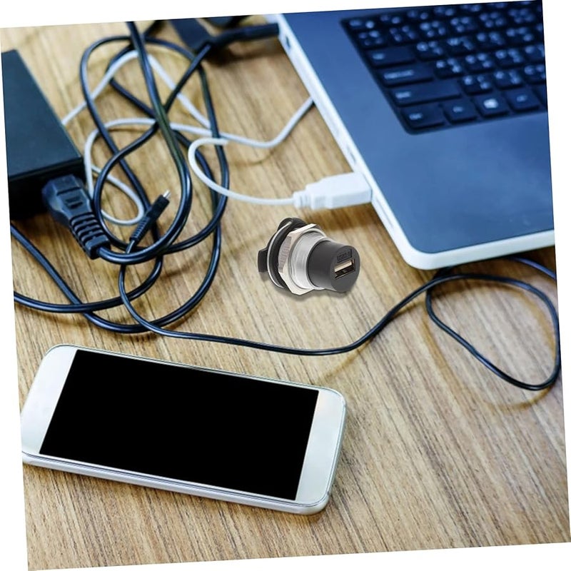 USB Panel Mount Flush Mount Car Adapter Female to Female Extension Cable - Image 3